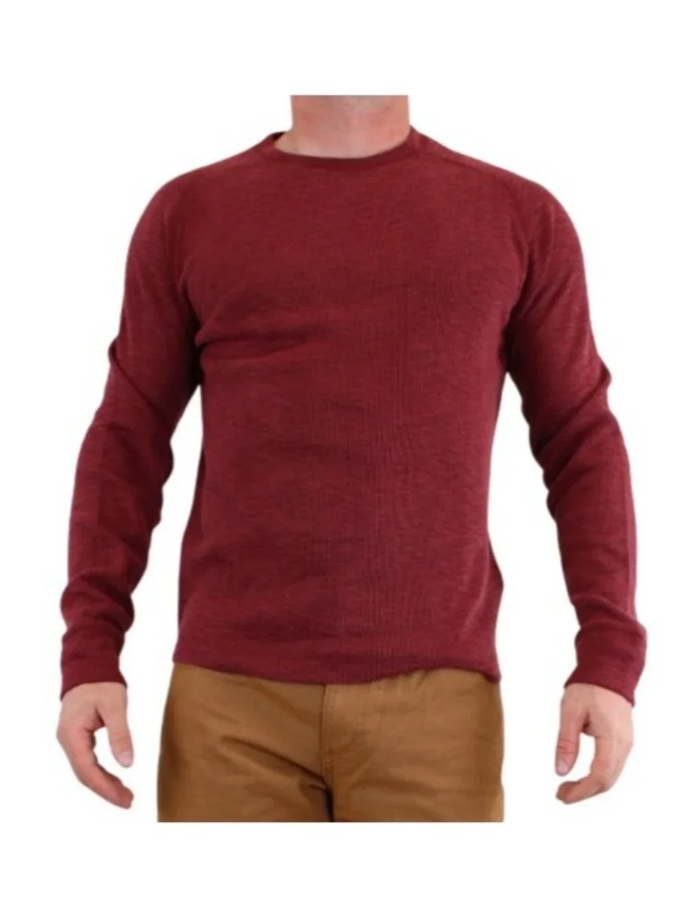Banana Republic Shirt Men's Large Burgundy Double Knit Crewneck Long Sleeve NWT